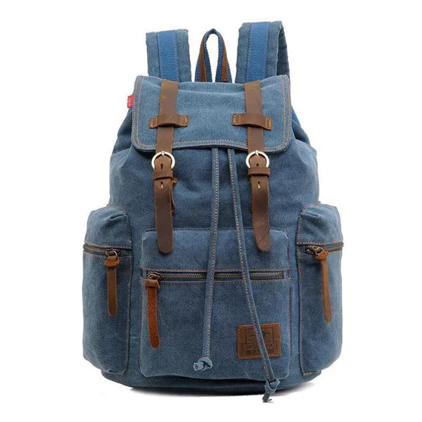 VINTAGE CANVAS MULTI-POCKET FLAP BACKPACK