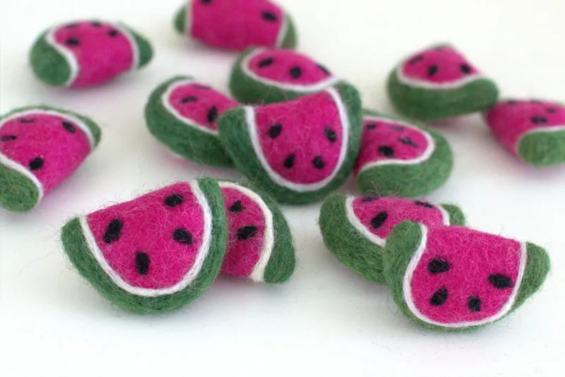 Watermelon Felt Shapes- Pink & Green