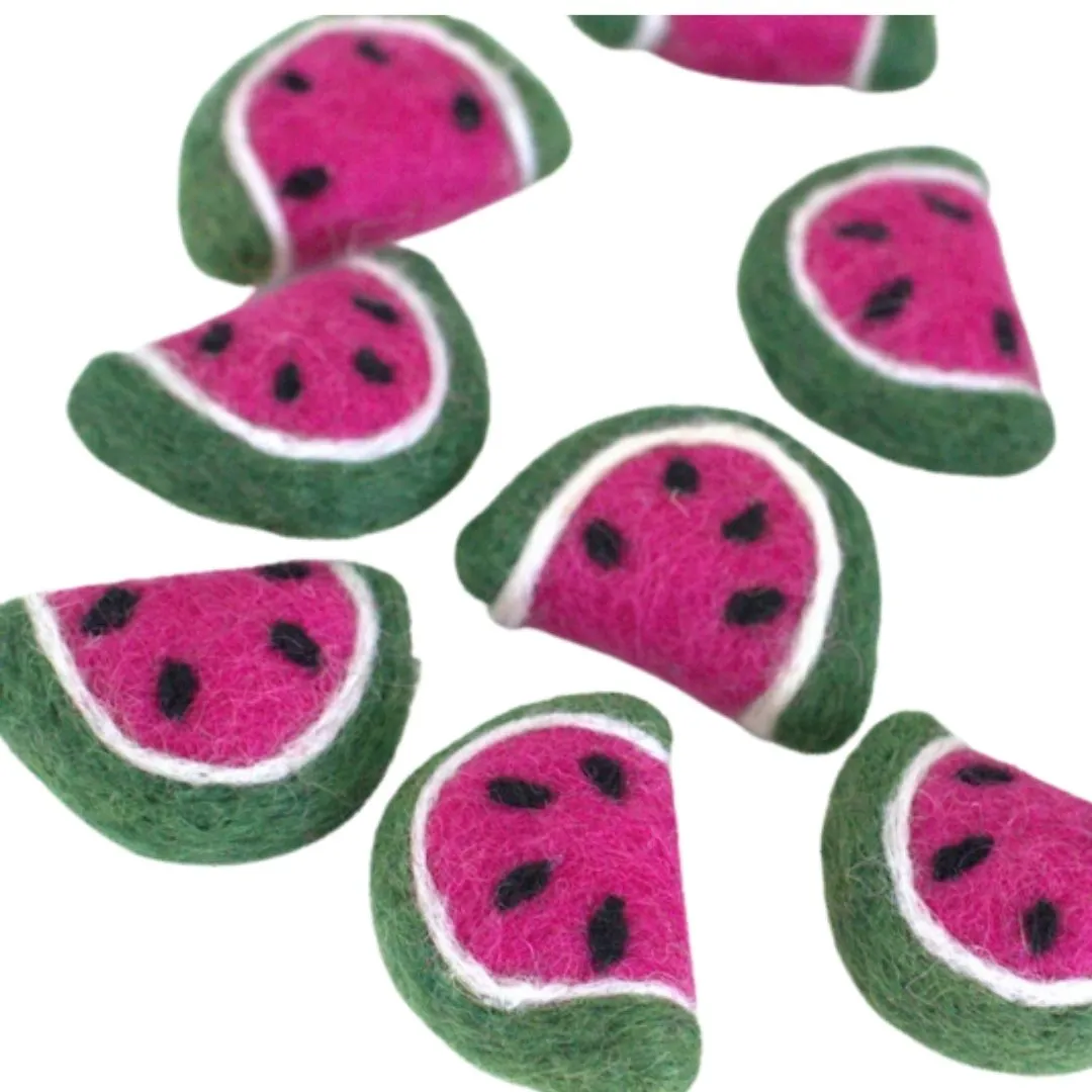 Watermelon Felt Shapes- Pink & Green