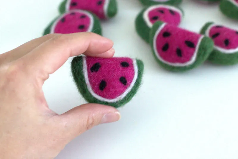 Watermelon Felt Shapes- Pink & Green