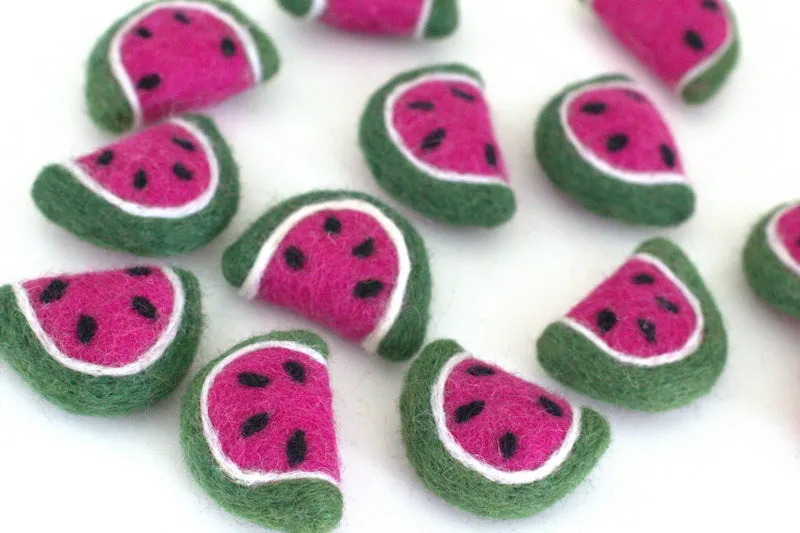 Watermelon Felt Shapes- Pink & Green