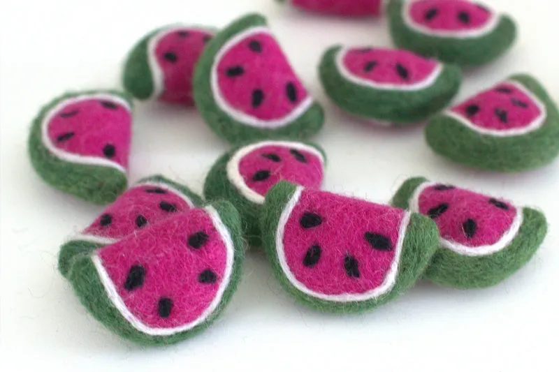 Watermelon Felt Shapes- Pink & Green