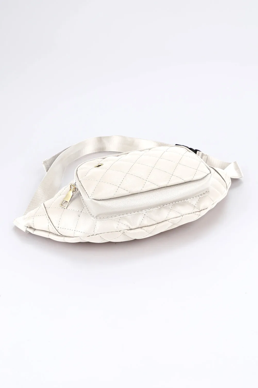 White Rhombus Pattern Simple Waist Bag