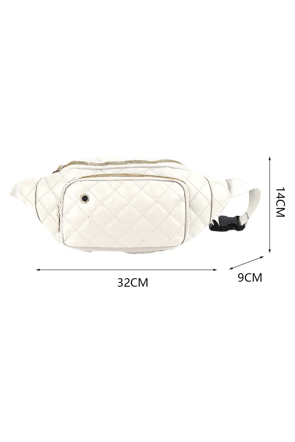 White Rhombus Pattern Simple Waist Bag