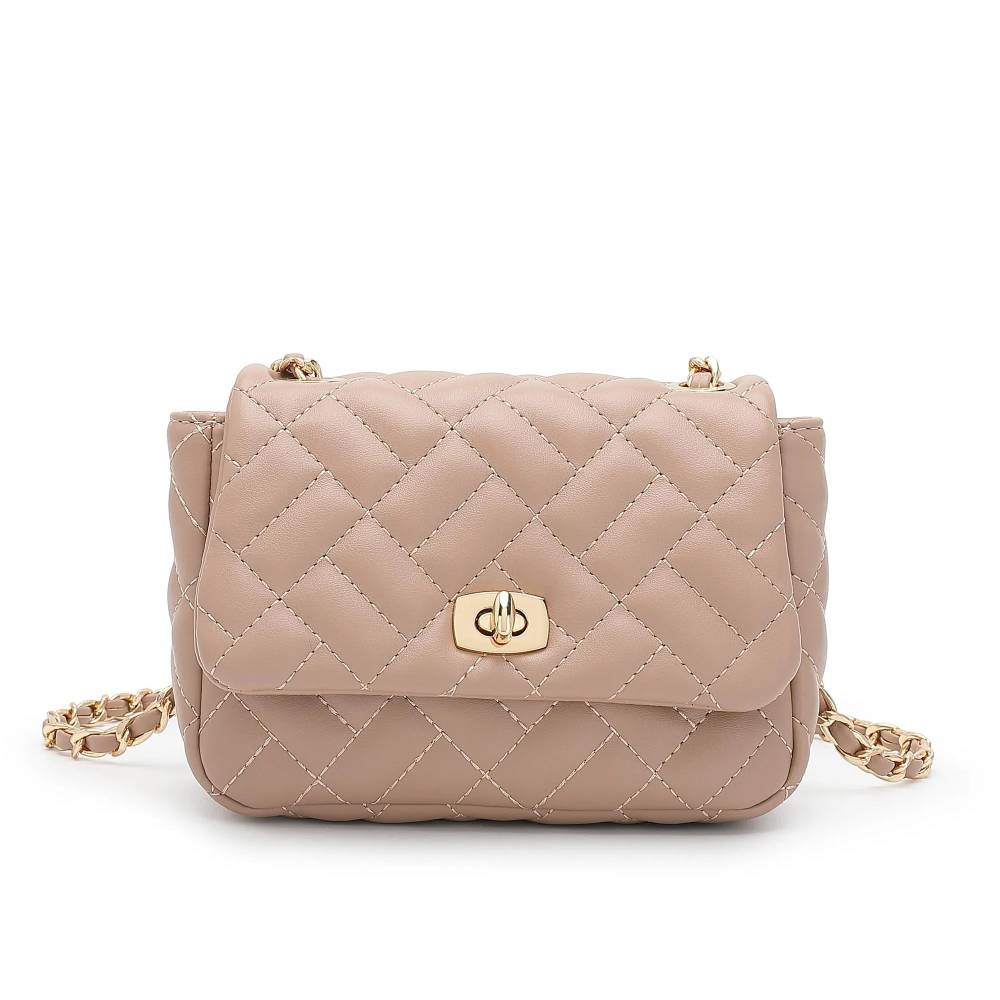 Women's Chain Quilted Sling Bag / Crossbody Bag - HHC 9374