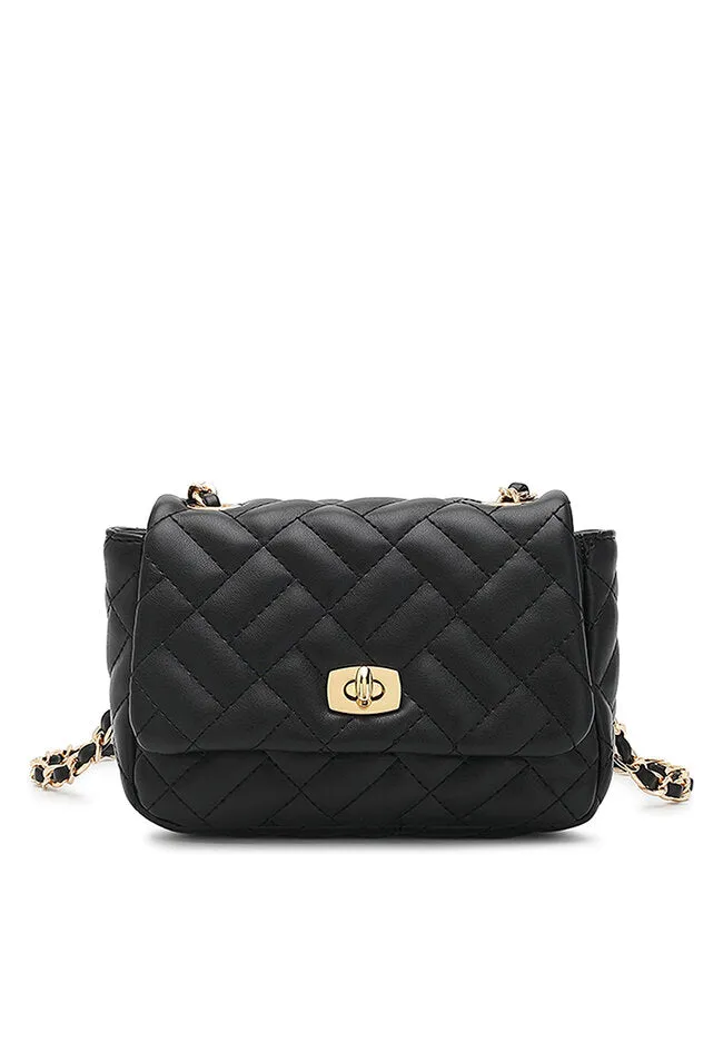 Women's Chain Quilted Sling Bag / Crossbody Bag - HHC 9374