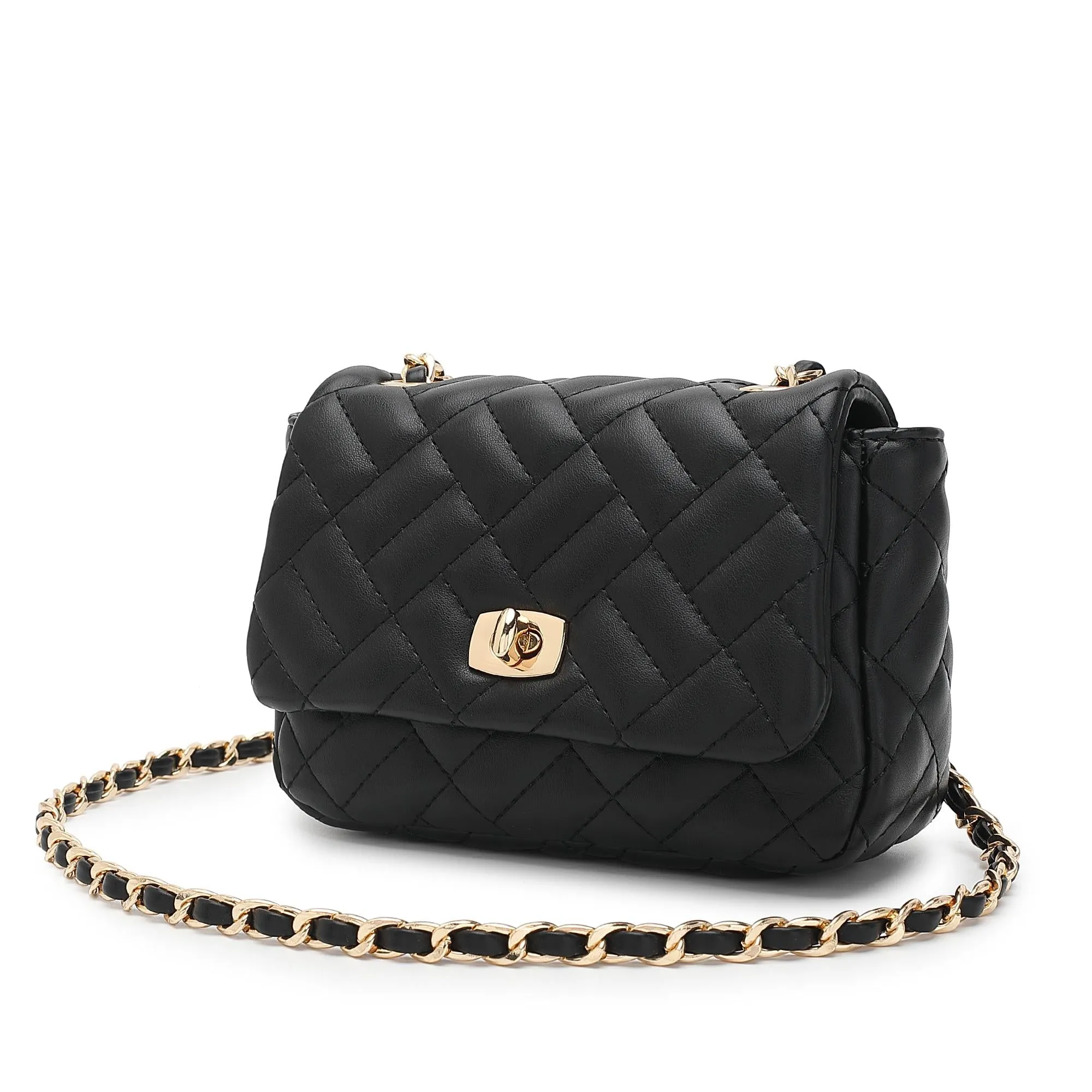 Women's Chain Quilted Sling Bag / Crossbody Bag - HHC 9374