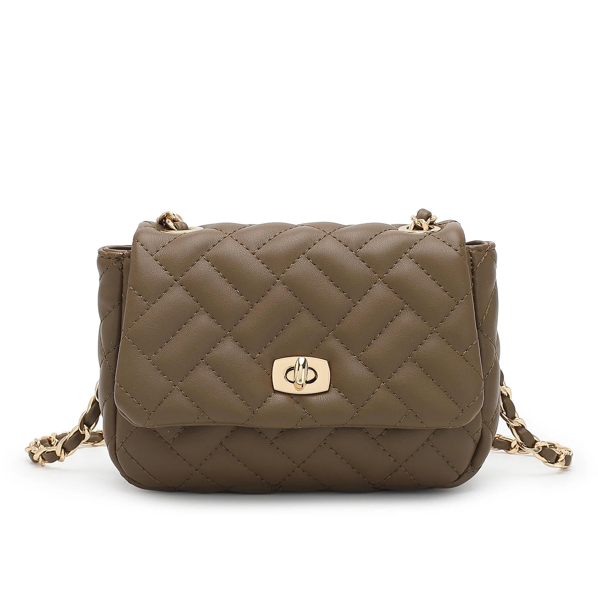 Women's Chain Quilted Sling Bag / Crossbody Bag - HHC 9374