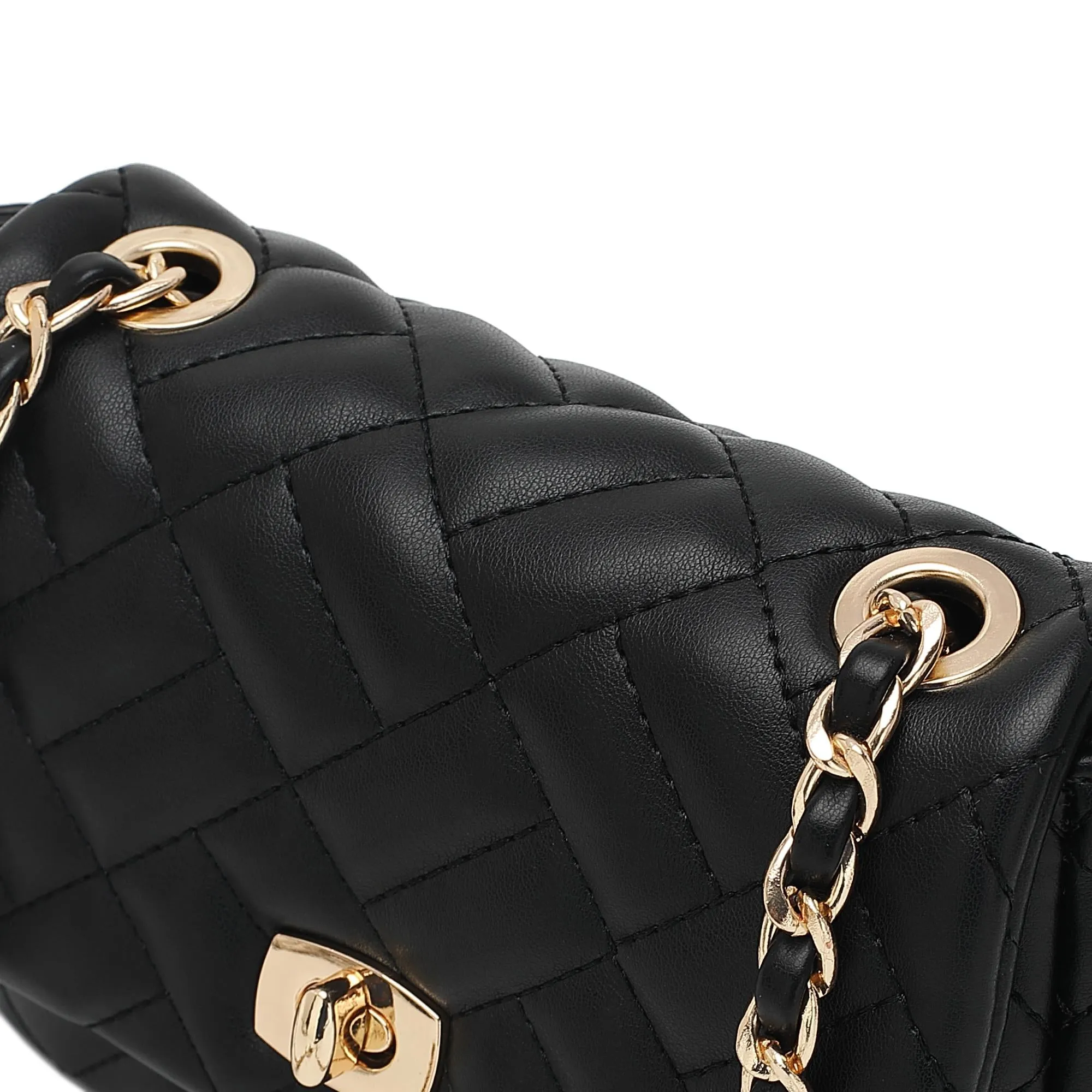 Women's Chain Quilted Sling Bag / Crossbody Bag - HHC 9374