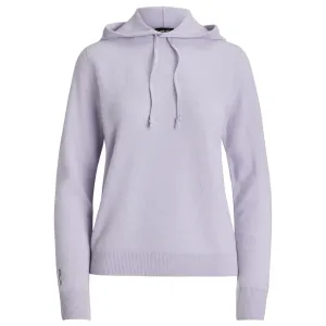 Womens Washable Cashmere Hoodie Flower Purple - SS24