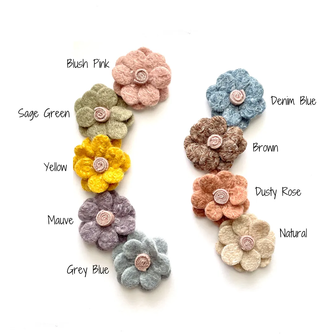 Woolen Felt Flower (Pick your Color & Style)