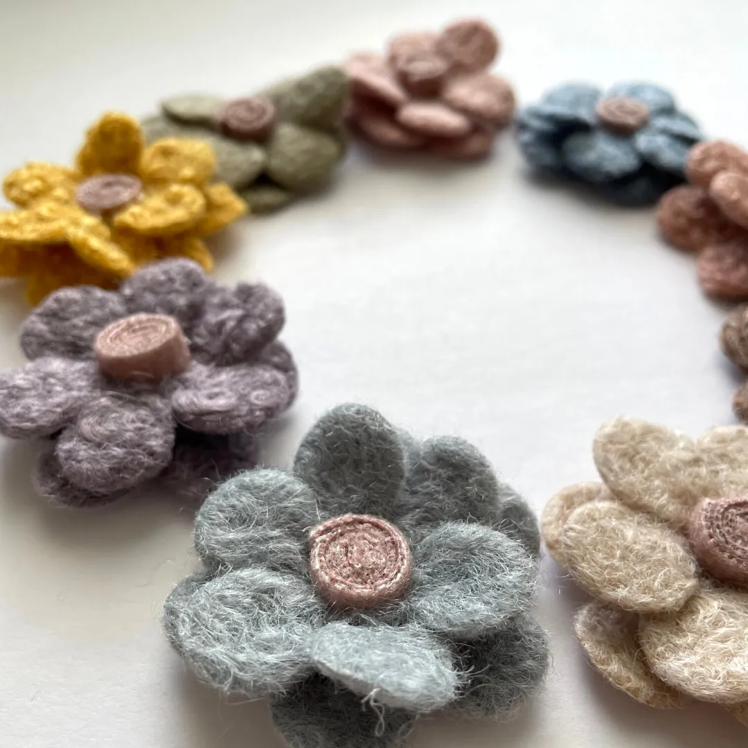 Woolen Felt Flower (Pick your Color & Style)