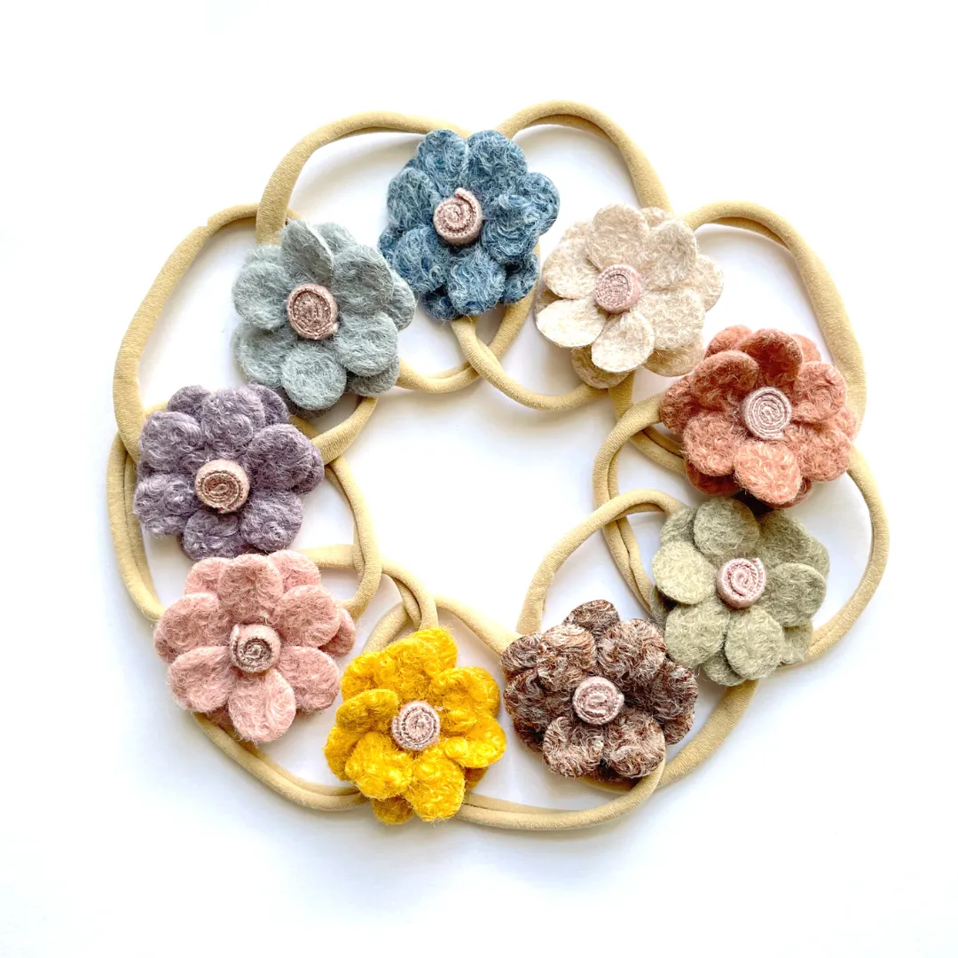 Woolen Felt Flower (Pick your Color & Style)